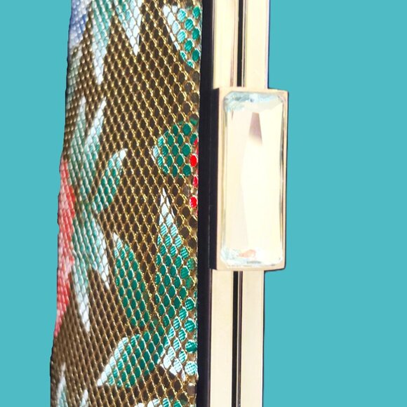 Gunne Sax by Jessica McClintock Mesh Sling Covered Clutch/Crossbody EUC - Picture 2 of 12